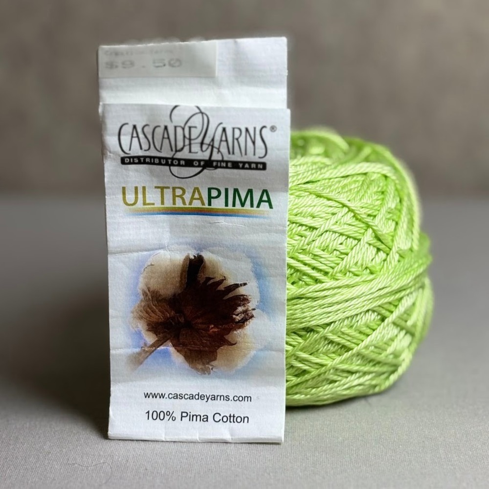 Cascade Yarns Ultra Pima Yarn 100g Green 100% Cotton‎ DK Sport Skein 3739 Peru